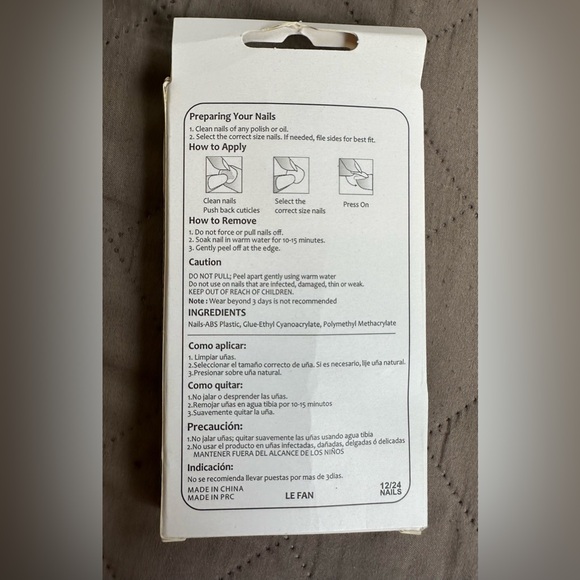 24pcs/Set Press-o n Nails Gold/Silver Edge Solid Color Med Long Almond Shape - Picture 2 of 2